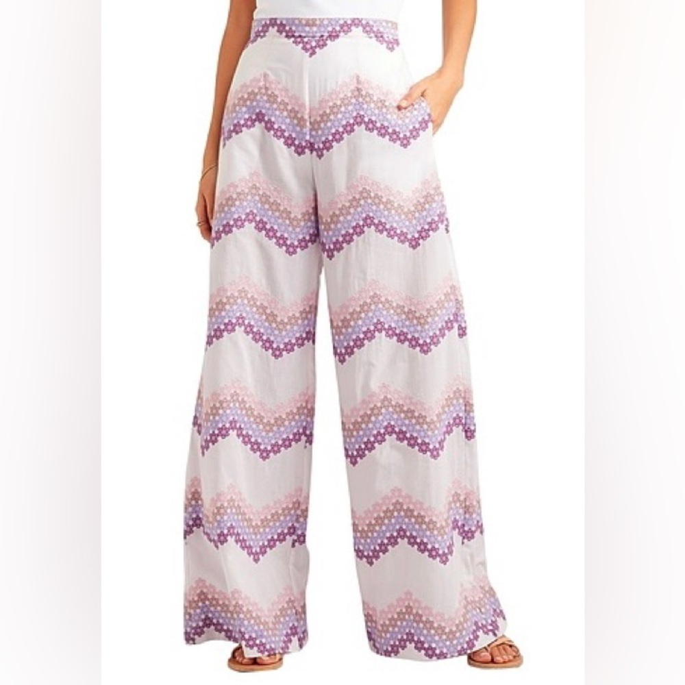 NWT *MIGUELINA” Wide Leg *Pamela* Pants … *PURPLE RAIN DAISYZIG* … Size: S - Picture 3 of 7